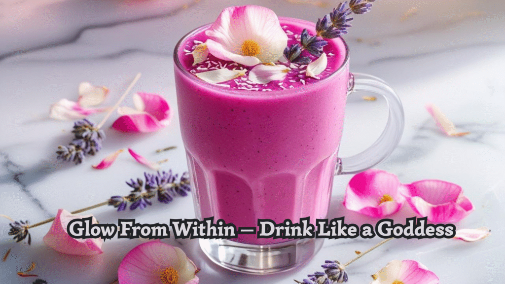 Start your goddess ritual with this glowing smoothie made for feminine energy, balance, and beauty from within.”